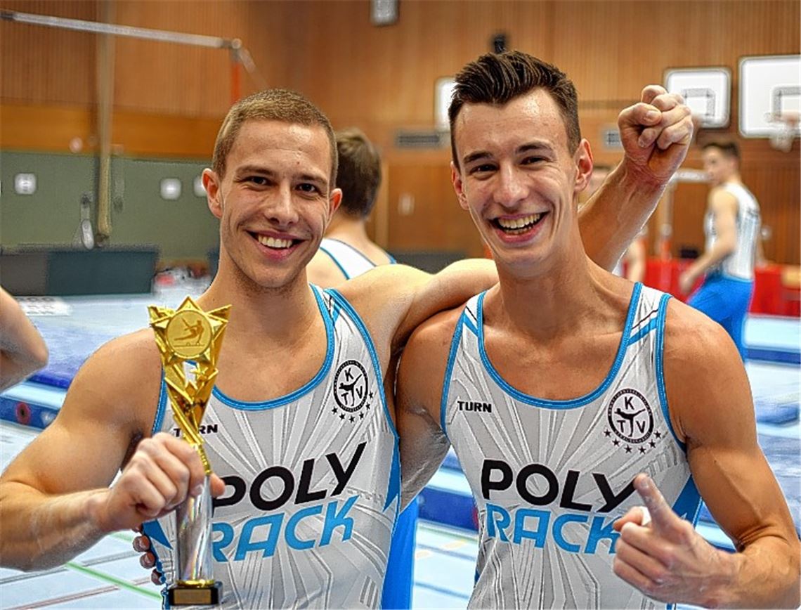 Zwei wichtige Protagonisten beim Zweitliga-Aufstieg der KTV-Straubenhardt II: Die Mehrkämpfer Vinzenz Haug (li.) und Aaron Wagner. privat